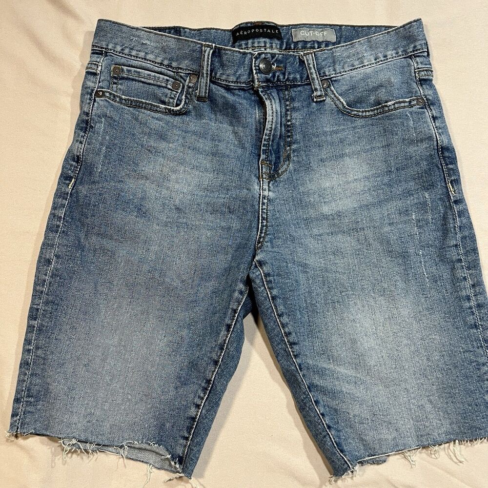 Aeropostale Men's Size 28 Blue Denim Jorts Shorts Y2K Skater Medium Wash